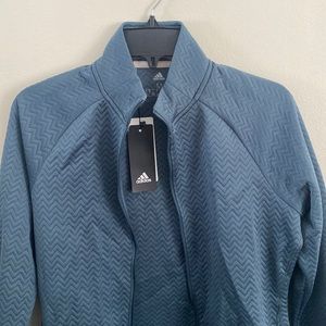 ADIDAS WOMENS TEXTURED LAYER JACKET LEGACY BLUE MEDIUM NEW WITH TAGS